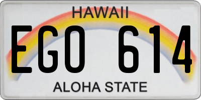 HI license plate EGO614
