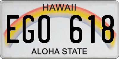 HI license plate EGO618