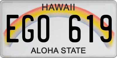 HI license plate EGO619