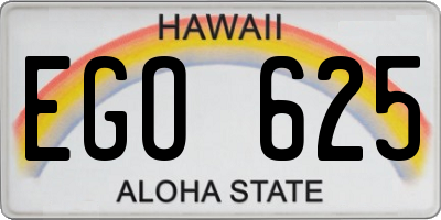 HI license plate EGO625
