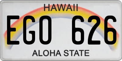 HI license plate EGO626