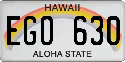 HI license plate EGO630