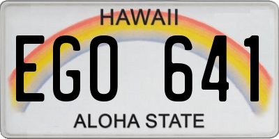 HI license plate EGO641