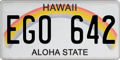 HI license plate EGO642