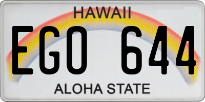 HI license plate EGO644