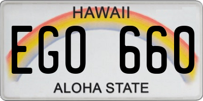HI license plate EGO660