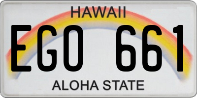 HI license plate EGO661