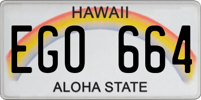 HI license plate EGO664