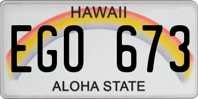 HI license plate EGO673
