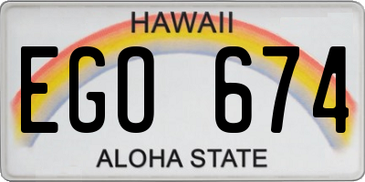 HI license plate EGO674