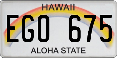 HI license plate EGO675