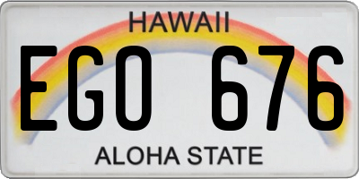 HI license plate EGO676