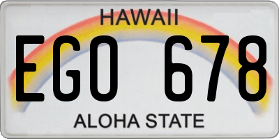 HI license plate EGO678