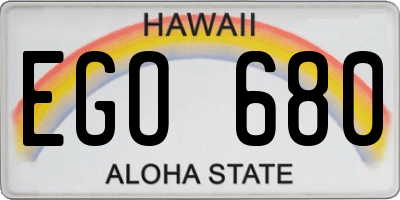 HI license plate EGO680