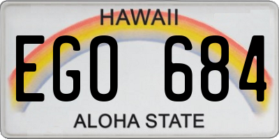 HI license plate EGO684