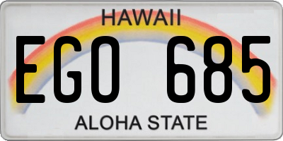 HI license plate EGO685