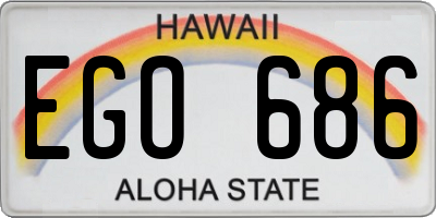 HI license plate EGO686