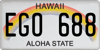 HI license plate EGO688