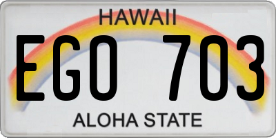 HI license plate EGO703