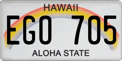 HI license plate EGO705