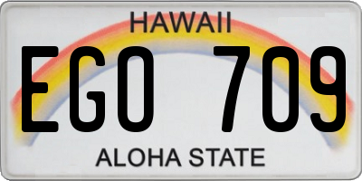 HI license plate EGO709