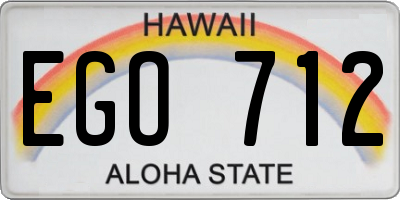 HI license plate EGO712