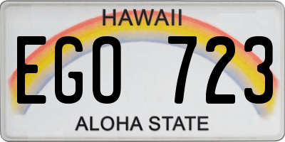 HI license plate EGO723