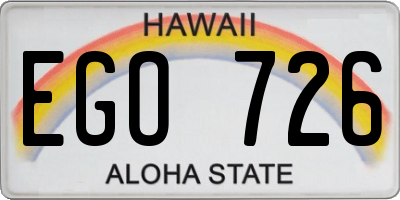 HI license plate EGO726