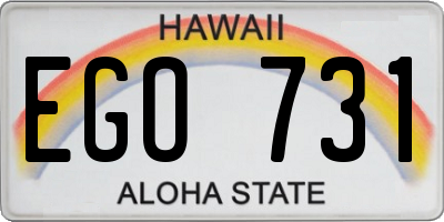 HI license plate EGO731