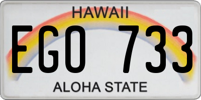 HI license plate EGO733