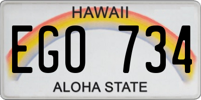 HI license plate EGO734