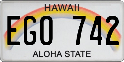 HI license plate EGO742