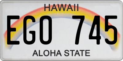 HI license plate EGO745
