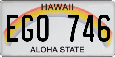 HI license plate EGO746