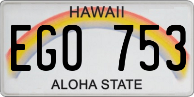 HI license plate EGO753
