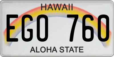 HI license plate EGO760