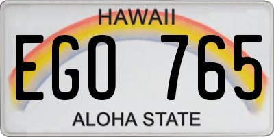 HI license plate EGO765