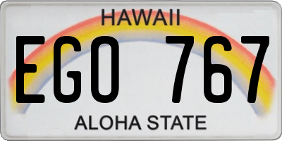 HI license plate EGO767