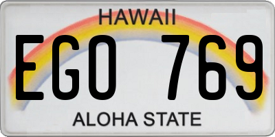 HI license plate EGO769