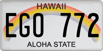 HI license plate EGO772