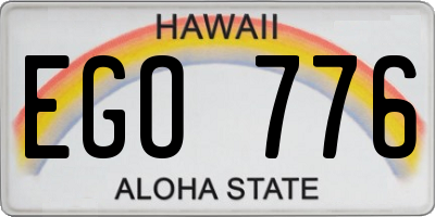 HI license plate EGO776