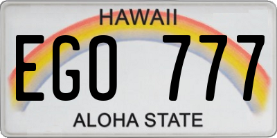 HI license plate EGO777