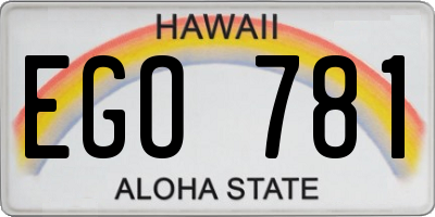 HI license plate EGO781