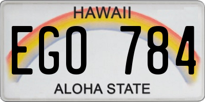 HI license plate EGO784