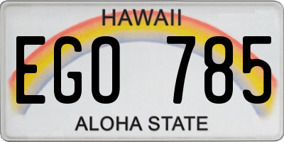 HI license plate EGO785