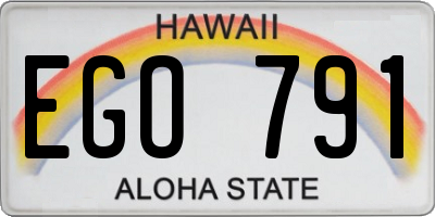 HI license plate EGO791
