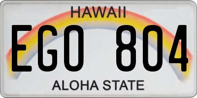HI license plate EGO804