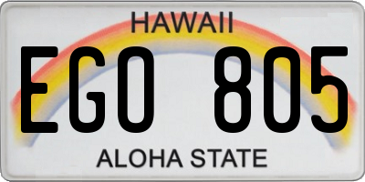 HI license plate EGO805