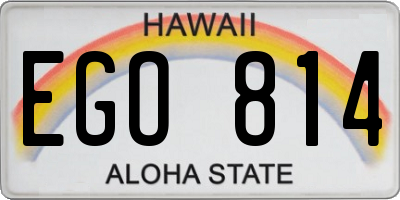 HI license plate EGO814