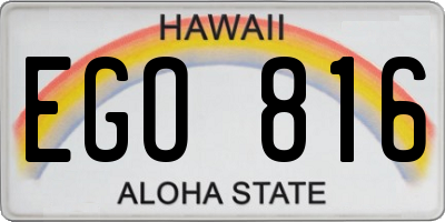 HI license plate EGO816